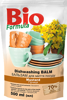 Бальзам для миття посуду BIO Formula Гірчиця дой-пак 500 мл