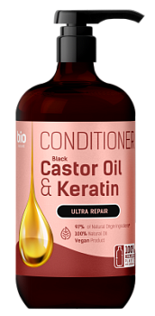 Кондціонер для волосся Ультравідновлення Black Castor Oil & Keratin Bio Naturell 946 мл