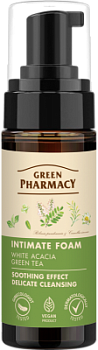 Пінка для інтимної гігієни Green Pharmacy Біла акація і зелений чай 150 мл
