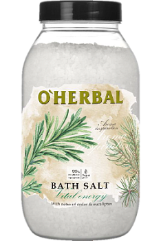 Сіль для ванн O'Herbal Aroma Inspiration Vital energy з маслами кедра і евкаліпта 1100 г