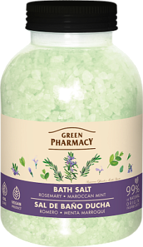 Сіль для ванн Green Pharmacy Розмарин і мароканська м'ята 1000 г 