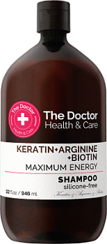 ШампуньThe Doctor Health&Care Keratin + Arginine + Biotin Максимум енергії 946 мл ШампуньThe Doctor Health&Care Keratin + Arginine + Biotin Максимум енергії 946 мл