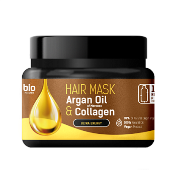Маска для волосся Bio Naturell Argan Oil of Morocco & Collagen Ультраенергія 295 мл