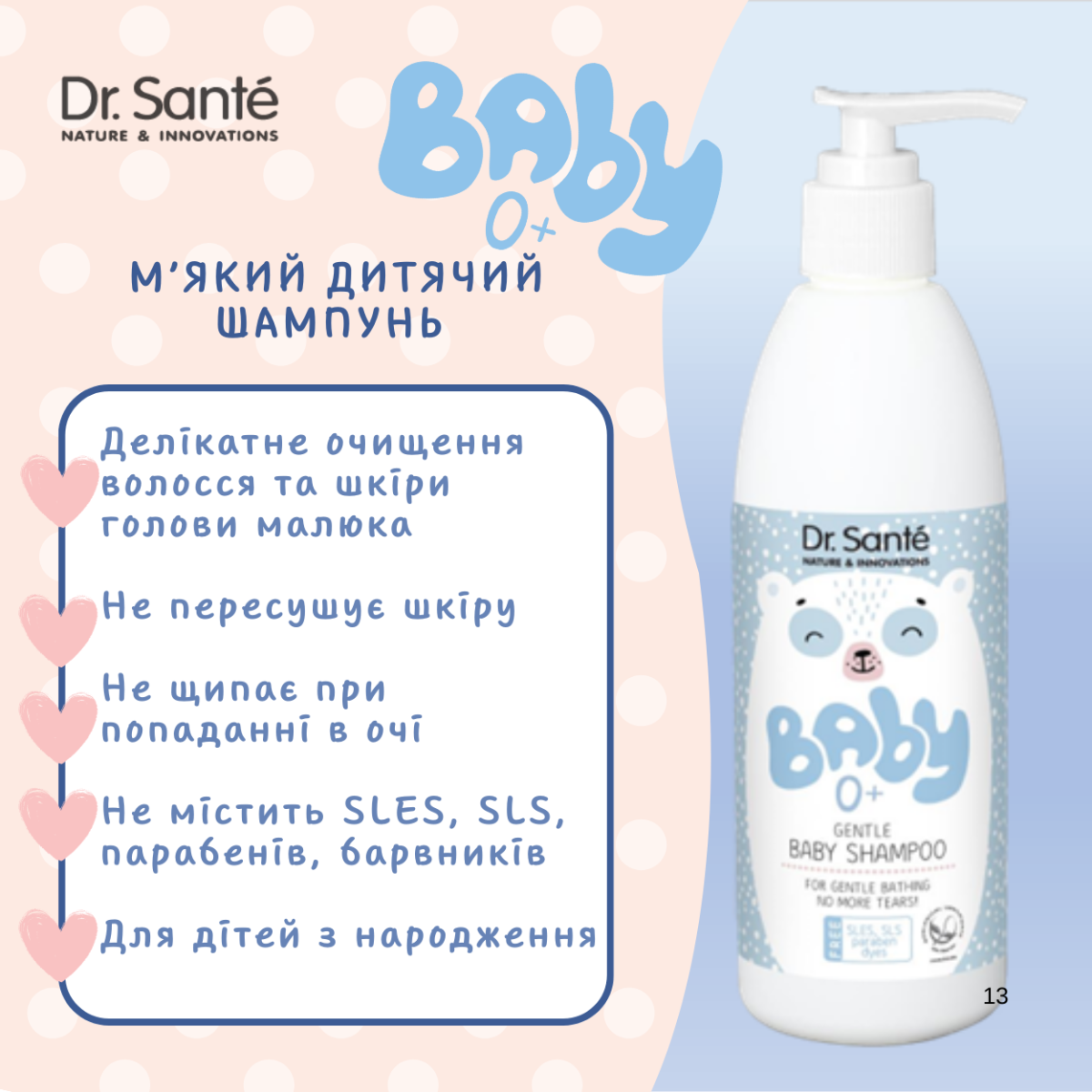 М'який дитячий шампунь Dr.Sante Baby 300 мл
