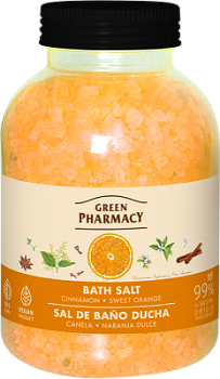 Сіль для ванн Green Pharmacy Кориця та солодкий апельсин 1000 г 