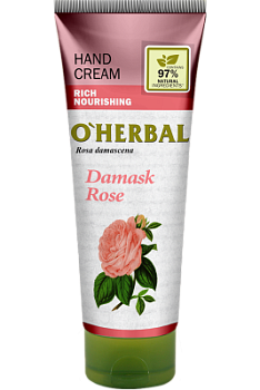 Легкий крем для рук O'Herbal зволожуючий Дамаська троянда 75 мл