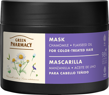 Маска Green Pharmacy для фарбованого волосся Ромашка та лляна олія 300 мл 