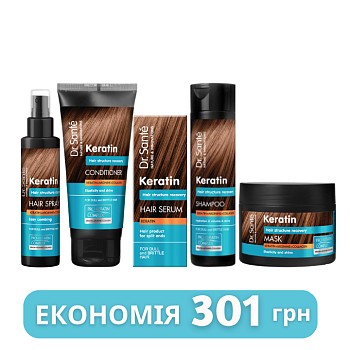 Набір Відновлення структури волосся Dr.Sante Keratin Міні
