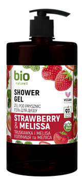 Гель для душа BIO Naturell Полуниця і меліса з помпою 946 мл