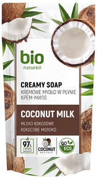 Крем-мило BIO Naturell Кокосове молоко дой-пак 460 мл