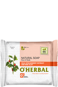 Натуральне мило O'Herbal з екстрактом лісової суниці і червоною глиною 100 г
