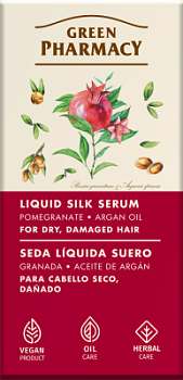 Рідкий шовк Green Pharmacy Гранат та арганова олія для сухого, пошкодженого волосся 30 мл 
