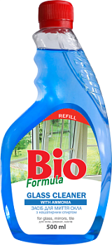 Засіб для миття скла BIO Formula з нашатирним спиртом (запаска) 500 мл