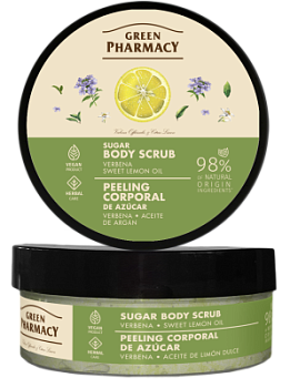 Цукрово-сольовий скраб для тіла Green Pharmacy Вербена та олія солодкого лимону 200 мл 
