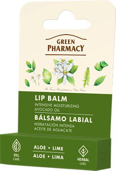 Бальзам для губ Green Pharmacy Алое та Лайм інтенсивне зволоження 3,6 г