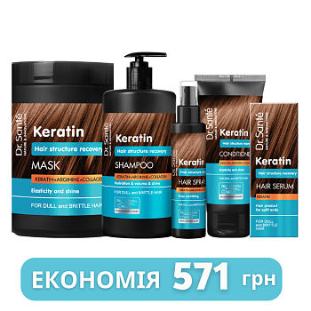 Набір Відновлення структури волосся Dr.Sante Keratin 