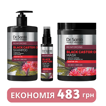 Набір Інтенсивний догляд за волоссям Dr.Sante Black Castor Oil 