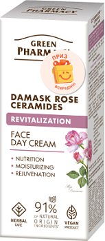  Денний крем для обличчя Green Рharmacy Revitalization Дамаська троянда і кераміди 50 мл 