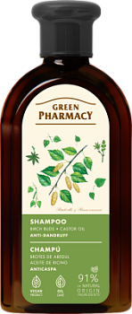 Шампунь Green Pharmacy Березові бруньки та касторова олія проти лупи 350 мл
