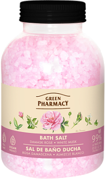 Сіль для ванн  Green Pharmacy Дамаська троянда та білий мускус 1000 г 
