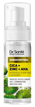 Інтенсивна очищуюча пінка для вмивання Dr. Sante Sebocontrol Цика + Цинк + АНА 150 мл