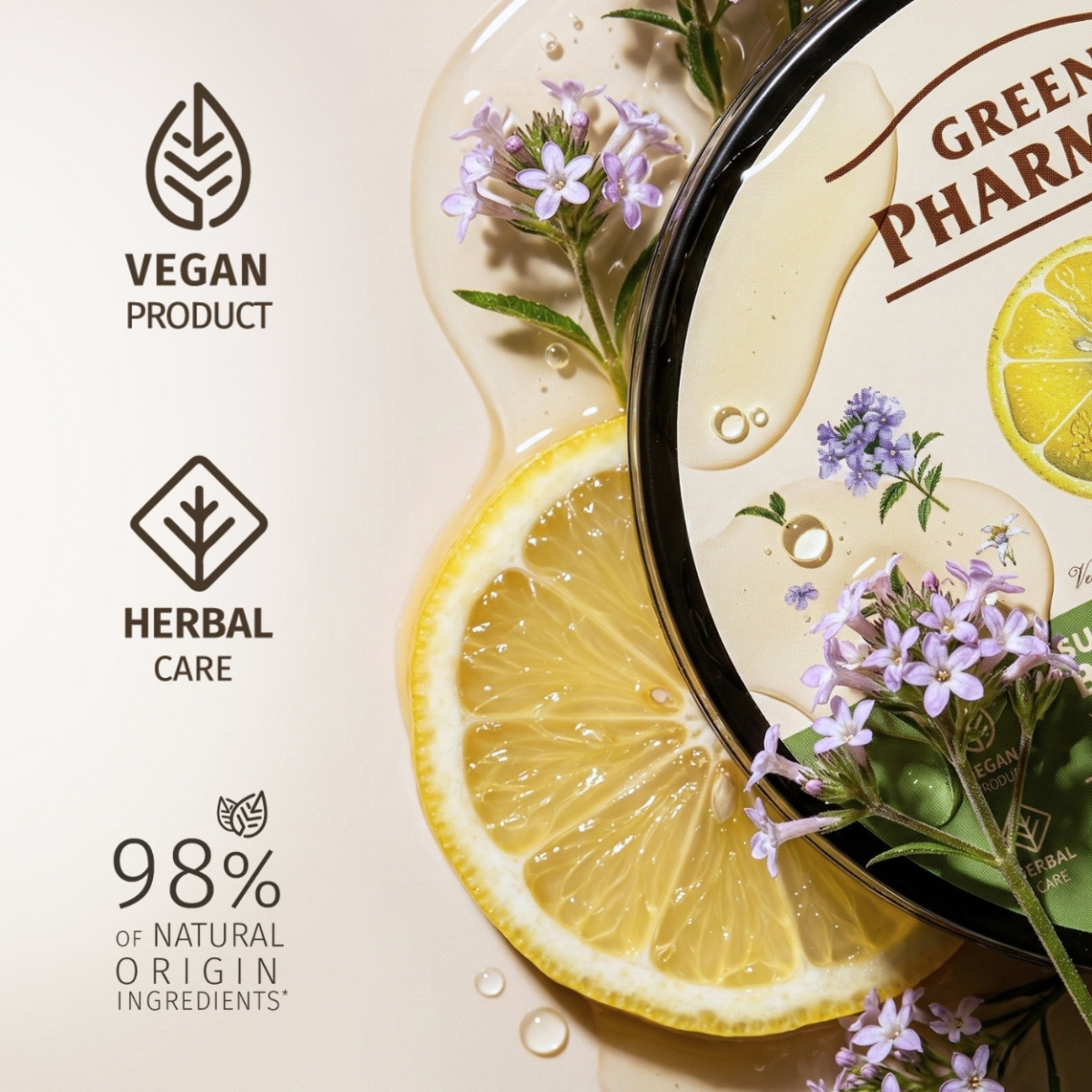 Цукрово-сольовий скраб для тіла Green Pharmacy Вербена та олія солодкого лимону 200 мл 