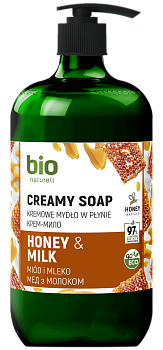 Крем-мило BIO Naturell Мед з молоком з помпою 946 мл