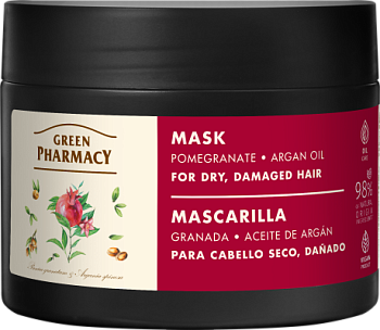 Маска Green Pharmacy  для сухого, пошкодженого волосся Гранат та арганова олія 300 мл 