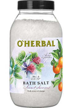 Сіль для ванн O'Herbal Aroma Inspiration Secret Dreams з маслом апельсина і пачулі 1100 г