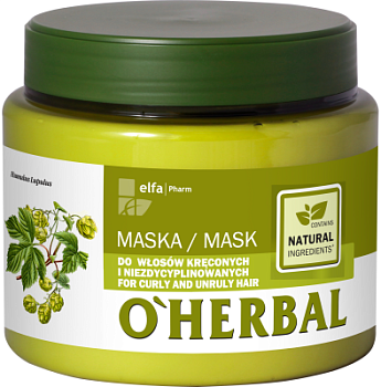Маска для кучерявого і неслухняного волосся O’Herbal 500 мл