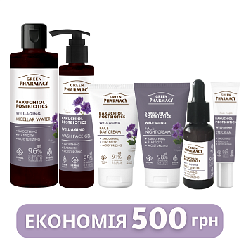 Набір для обличчя Green Рharmacy Well-aging Бакучіол і постбіотики 