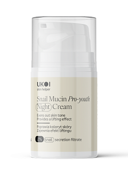 Нічний крем UKOI Snail Mucin Pro-youth з муцином равлика омолоджуючий 30 мл