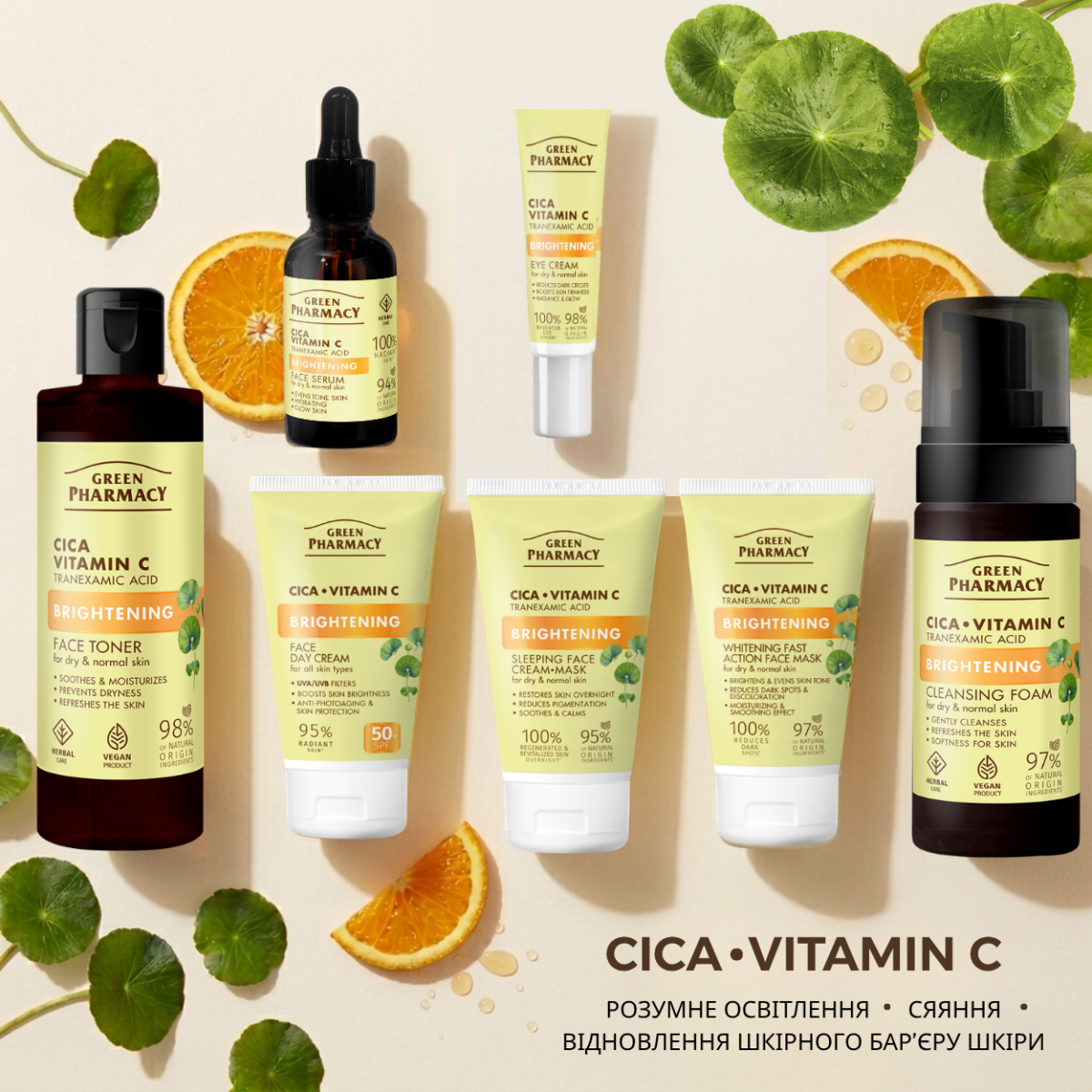 Набір для обличчя Green Рharmacy Brightening Цика і Вітамін С №7