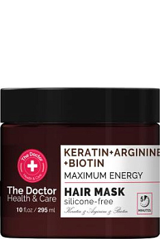 Маска The Doctor Health&Care Keratin + Arginine + Biotin Максимум енергії 295 мл Маска The Doctor Health&Care Keratin + Arginine + Biotin Максимум енергії 295 мл