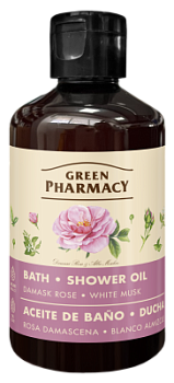 Олія для ванни та душу Green Pharmacy Дамаська троянда та білий мускус 250 мл 