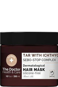 Маска The Doctor Health&Care Tar with Ichthyol + Sebo-Stop complex Проти лупи 295 мл