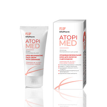 Ліпідовідновлюючий крем для обличчя з церамідами Elfa Pharm Atopi Med 40 мл