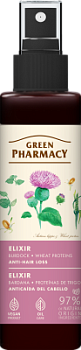 Еліксир проти випадіння волосся Green Pharmacy Реп'ях та протеїни пшениці 150 мл 