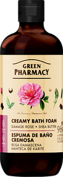 Крем-піна для ванни Green Pharmacy дамаська троянда та масло ши 500 мл