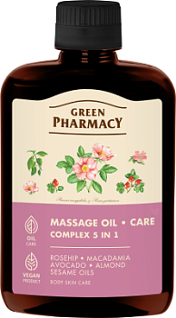 Олія для догляду та масажу Green Pharmacy Комплексна 5в1 200 мл