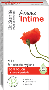Молочко для інтимної гігієни Dr.Sante Femme Intime М'який дотик для чутливої ​​шкіри 230 мл