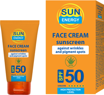 Сонцезахисний крем для обличчя від зморшок і пігментних плям Sun Energy SPF 50