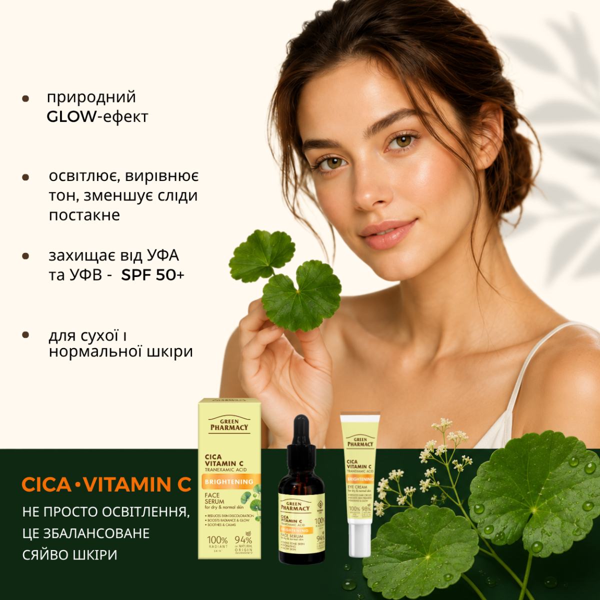 Набір для обличчя Green Рharmacy Brightening Цика і Вітамін С №5